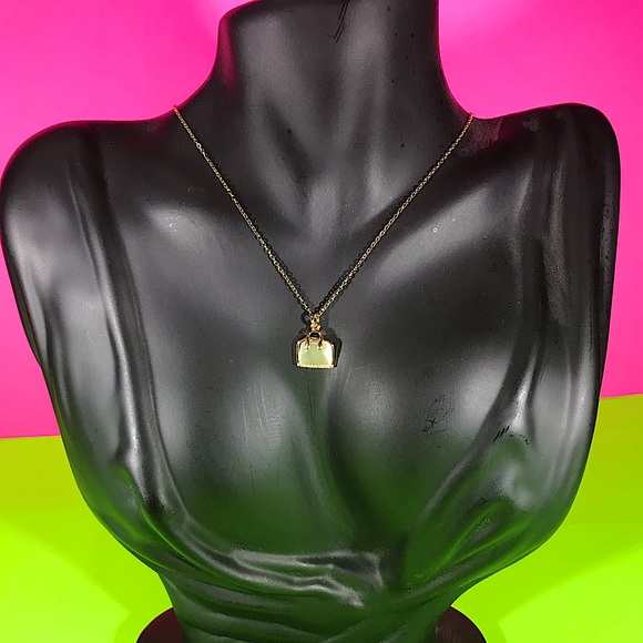 Opal Bag Handbag Crystal Necklace 18KGP - Picture 1 of 13